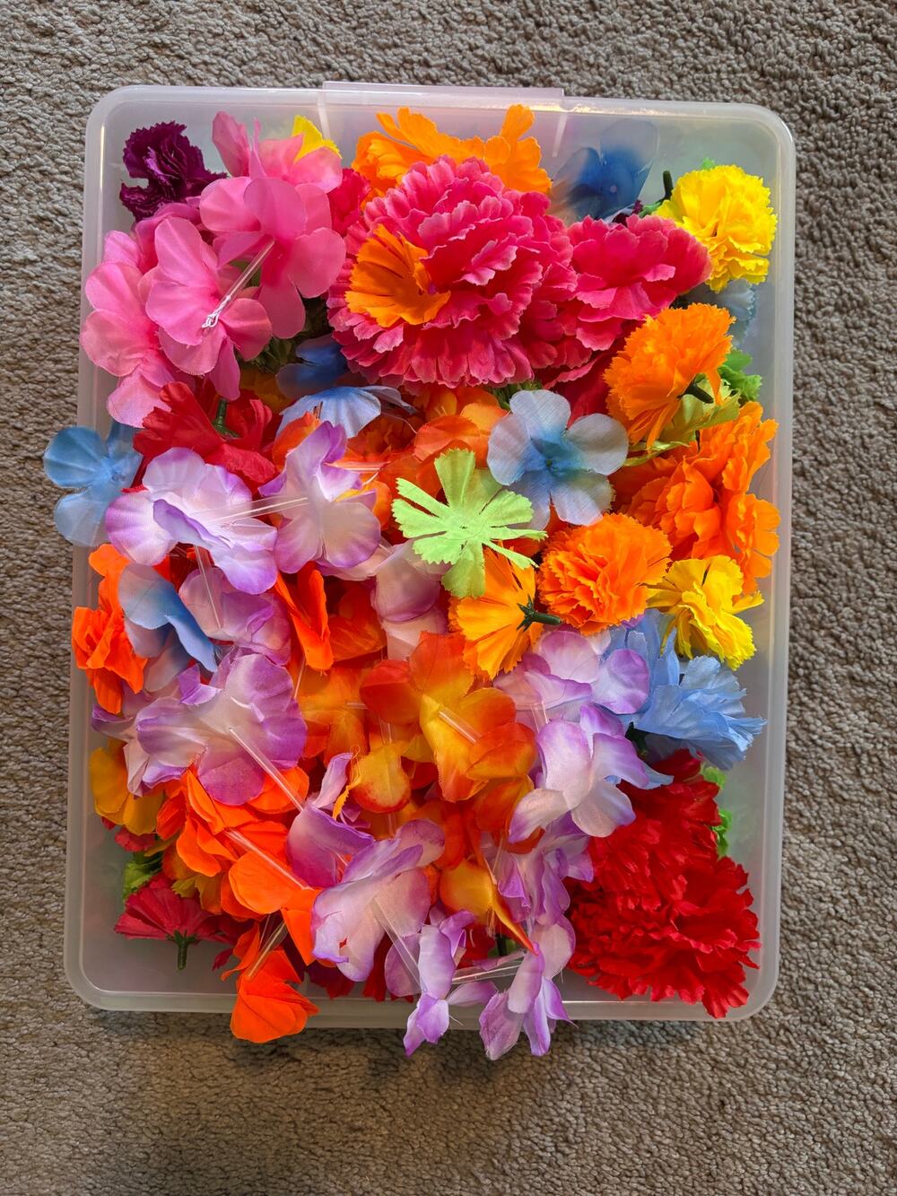 Lot of Fake Tropical Flowers and Leis
